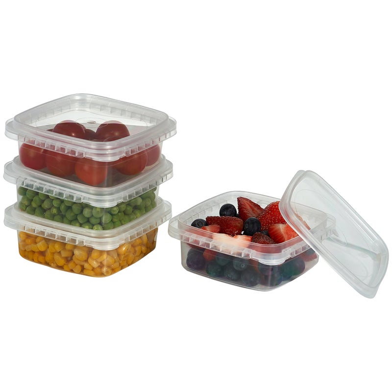 Decony 16-oz. Square Clear Deli Containers with Lids , Tamper-Proof BPA-Free , Take Out Food Storage Containers Space Saver Airtight Meal Prep Container , 25Pack - Image 2